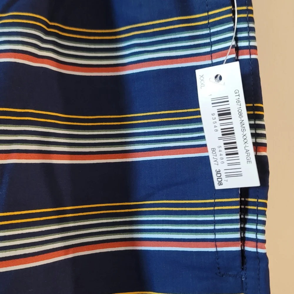 Goodthreads - (NWT) Men's Striped Swim Trunks With Pockets Drawstring & Liner